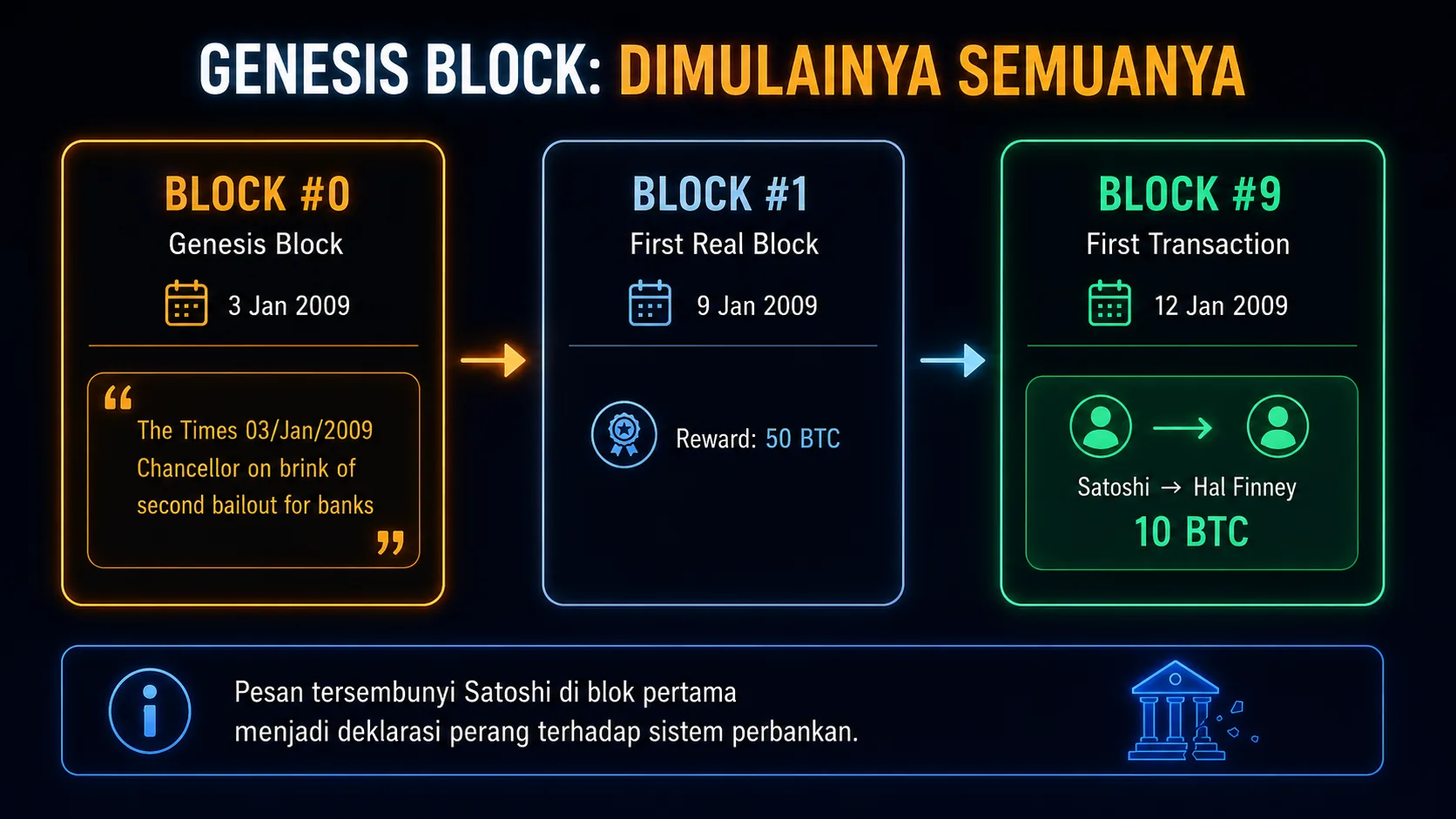 Genesis Block Bitcoin - Blok pertama yang ditambang Satoshi Nakamoto